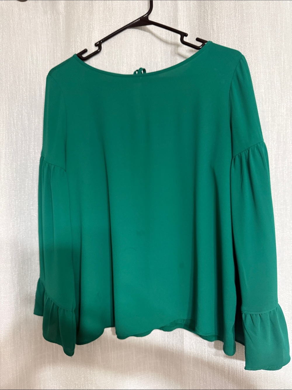 LOFT small petite Emerald Green Ruffle Sleeve Blouse